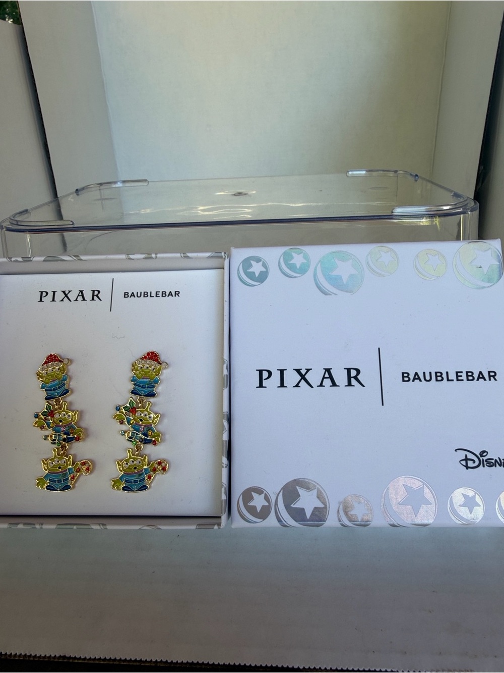 Pixar Disney x BaubleBar Toy Story Alien Christmas Dangle Earrings NWT - Picture 7 of 7